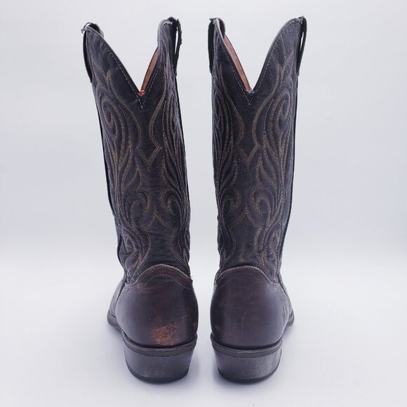 Laredo Men's Cowboy Boots Brown Leather Pointed Toe Embroidered Size 11 - Picture 4 of 9